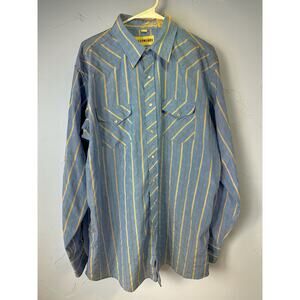 Cody James Shirt Mens XLT Blue Western Pearl Snap Shirt Long Sleeve